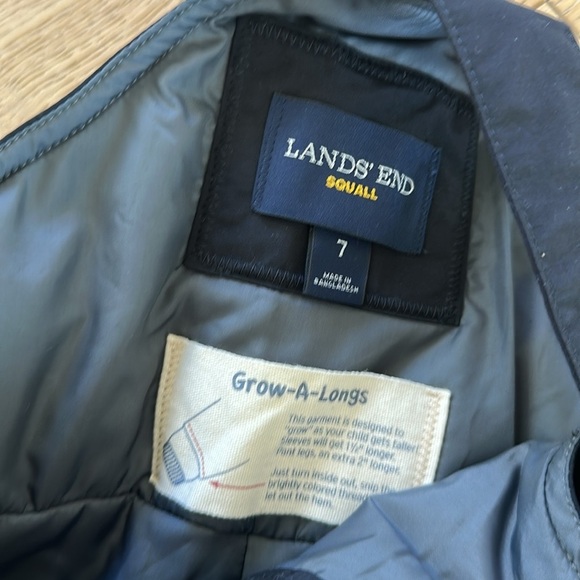 Lands end squall black bibs overalls snow 7 boys girls insulated - Picture 3 of 5